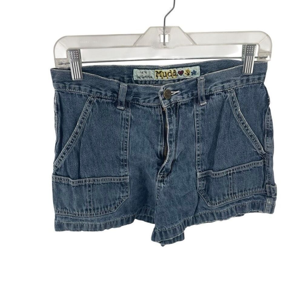 Vintage Mudd Women's Zip Fly Hammer Loop Carpenter Jean Shorts Blue Size 9